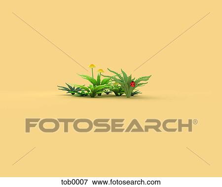 Stock Illustration - A 3D style image of flowers. Fotosearch