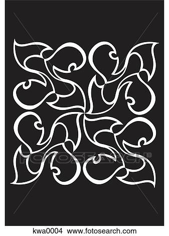 A black and white tribal symbol View Large Illustration Stock Illustration - A black and white tribal symbol. Fotosearch