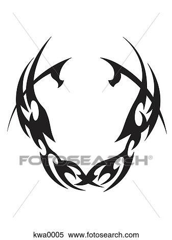Stock Illustration - A black and white tribal symbol. Fotosearch
