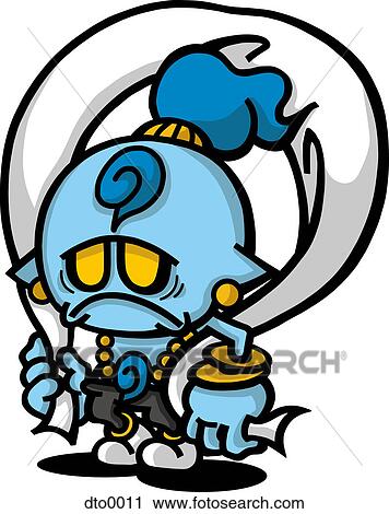 A blue character View Large Illustration Clip Art - A blue character. Fotosearch