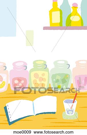 Stock Illustration - A book on a bench top. Fotosearch