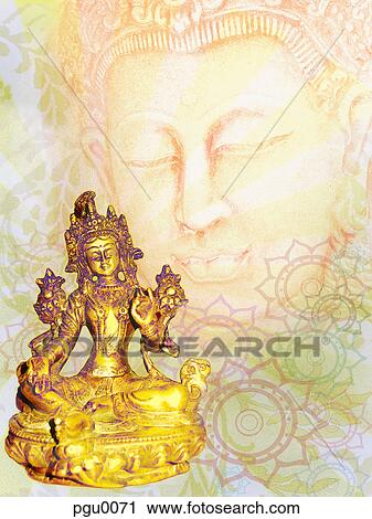 Clip Art - A Buddhist statue. Fotosearch