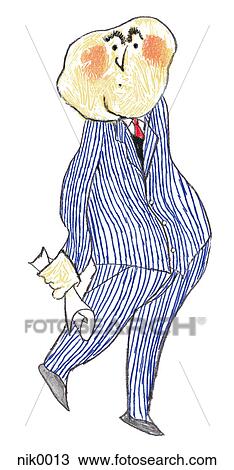 A business man with a newspaper View Large Illustration Drawing - A business man with a newspaper. Fotosearch