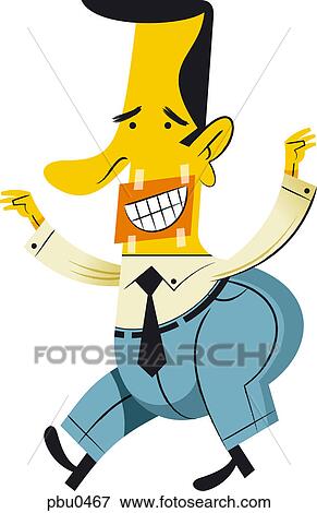 A businessman with a stuck on smile View Large Illustration Stock Illustration - A businessman with a stuck on smile. Fotosearch
