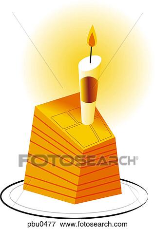 A candle on a cake View Large Illustration Stock Illustration - A candle on a cake. Fotosearch
