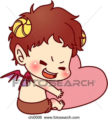 A cherub hugging a heart View Large Illustration Stock Illustration - A cherub hugging a heart. Fotosearch