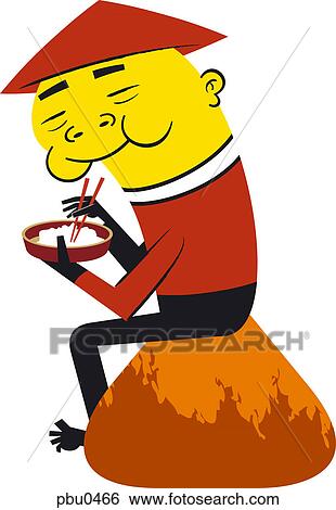 A Chinese man eating View Large Illustration Stock Illustration - A Chinese man eating. Fotosearch