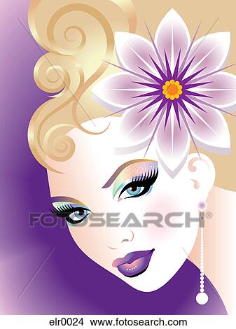 A close-up illustration of a woman View Large Illustration Stock Illustration - A close-up illustration of a woman. Fotosearch