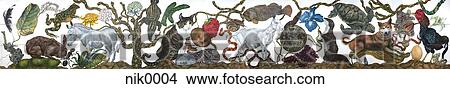 A collage of animals View Large Illustration Stock Illustration - A collage of animals. Fotosearch