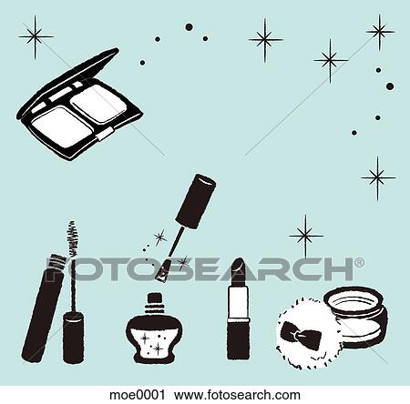 Clip Art - A collage of make-up. Fotosearch