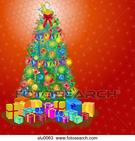 drawing of a decorated christmas tree slu0063 search clipart decorated christmas tree clipart