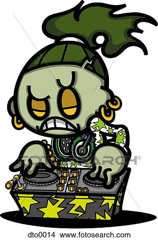 Stock Illustration - A DJ character. Fotosearch