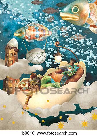 Clipart - A fantasy in the sky. Fotosearch