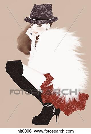 Stock Illustration - A fashion shoot. Fotosearch