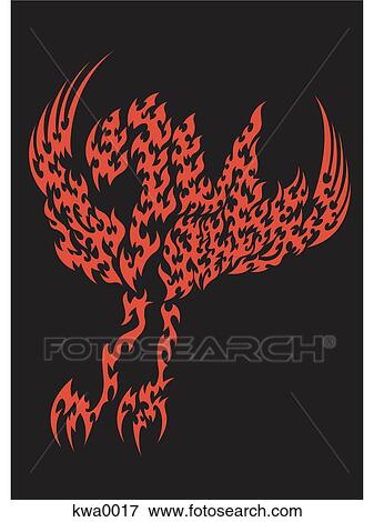 Stock Illustration - A flaming eagle. Fotosearch
