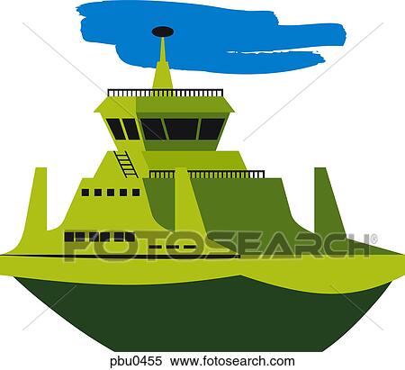 Stock Illustration - A green boat. Fotosearch