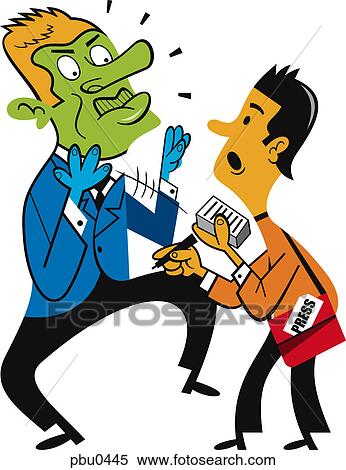 A green-faced man being interviewed by the press View Large Illustration Stock Illustration - A green-faced man being interviewed by the press. Fotosearch