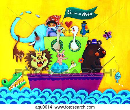A group of animals in an arc or boat View Large Illustration Stock Illustration - A group of animals in an arc or boat. Fotosearch