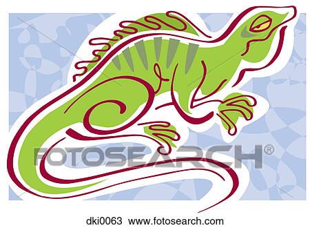Drawing - A Iguana. Fotosearch