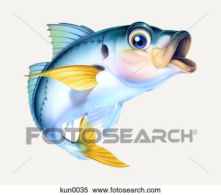 Stock Illustration - A Japanese jack mackerel. Fotosearch