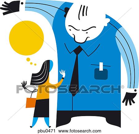 A large man overshadowing a small lady View Large Illustration Clip Art - A large man overshadowing a small lady. Fotosearch