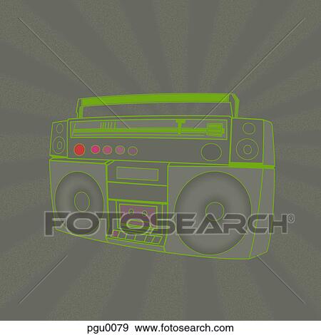 A line drawing of a stereo View Large Illustration Stock Illustration - A line drawing of a stereo. Fotosearch