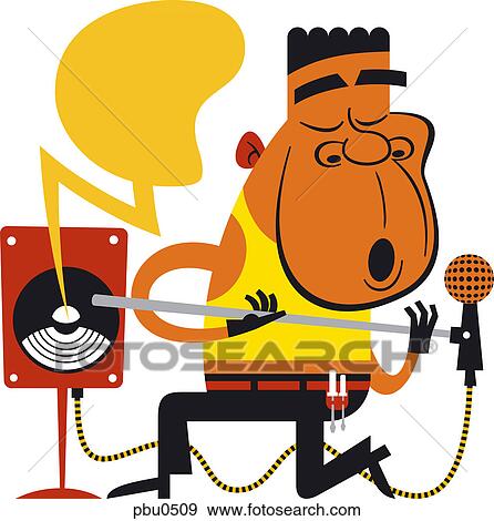A man singing into a microphone View Large Illustration Stock Illustration - A man singing into a microphone. Fotosearch