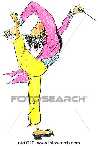 Clipart - A music conductor in action. Fotosearch