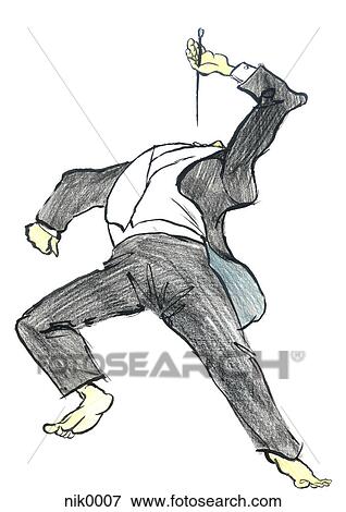 A music conductor in action View Large Illustration Stock Illustration - A music conductor in action. Fotosearch