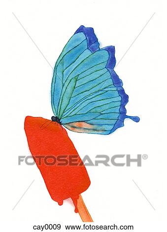 A painting of a butterfly on an icy pole View Large Illustration Stock Illustration - A painting of a butterfly on an icy pole. Fotosearch