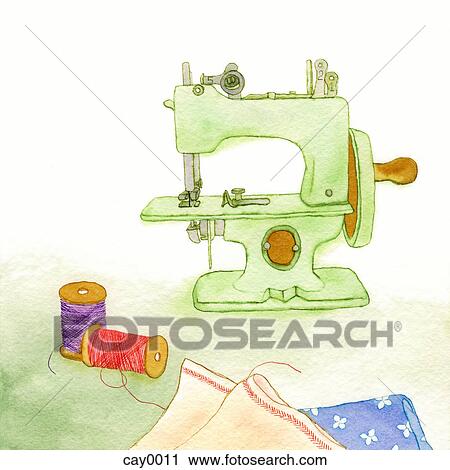 A painting of a sewing machine View Large Illustration Clip Art - A painting of a sewing machine. Fotosearch