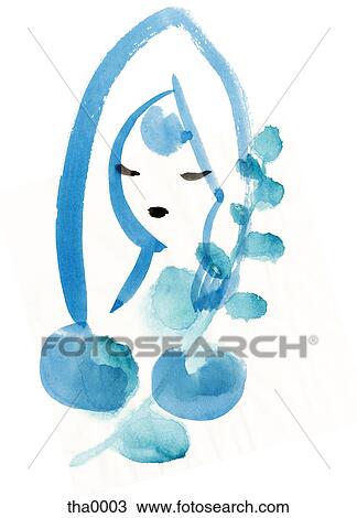 A painting of a woman View Large Illustration Drawing - A painting of a woman. Fotosearch