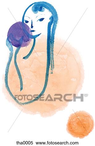 A painting of a woman View Large Illustration Stock Illustration - A painting of a woman. Fotosearch
