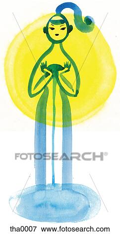 A painting of a woman View Large Illustration Stock Illustration - A painting of a woman. Fotosearch