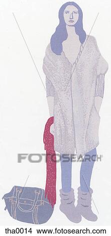 Stock Illustration - A painting of a woman. Fotosearch