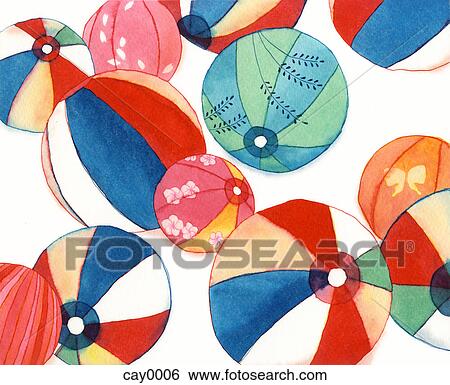 Stock Illustration - A painting of colored balls. Fotosearch