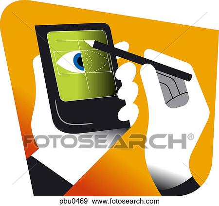 Stock Illustration - A palm computer. Fotosearch