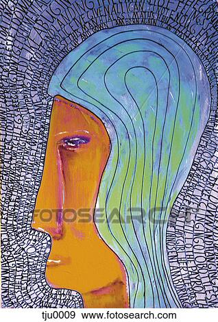 Stock Illustration - A portrait made up of type. Fotosearch