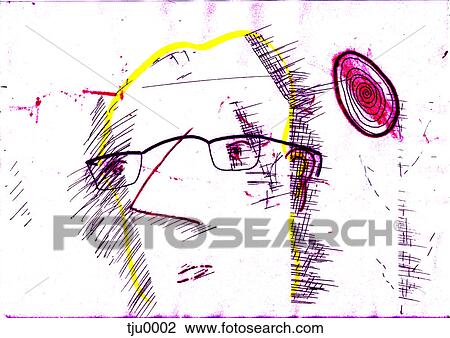 A portrait of a man View Large Illustration Drawing - A portrait of a man. Fotosearch