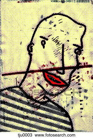 A portrait of a man View Large Illustration Drawing - A portrait of a man. Fotosearch