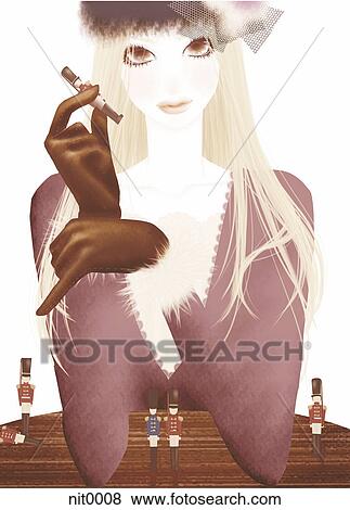 A portrait of a woman with small tin soldiers View Large Illustration Stock Illustration - A portrait of a woman with small tin soldiers. Fotosearch