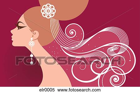 Stock Illustration - A profile illustration of a bride. Fotosearch