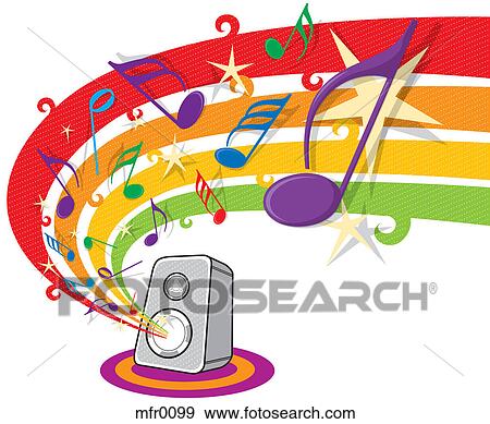 A rainbow of music View Large Illustration Stock Illustration - A rainbow of music. Fotosearch