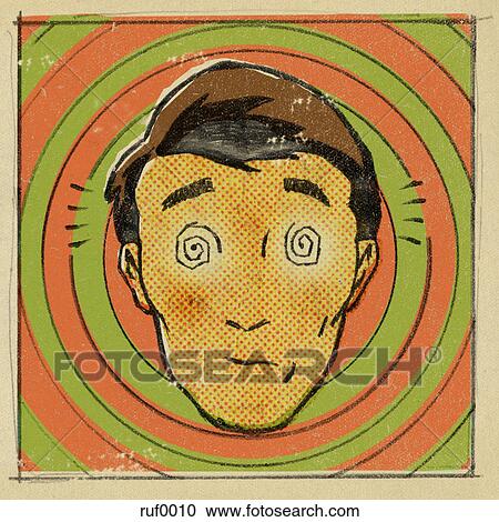A retro style comic book portrait of a man under hypnosis View Large Illustration Clipart - A retro style comic book portrait of a man under hypnosis. Fotosearch