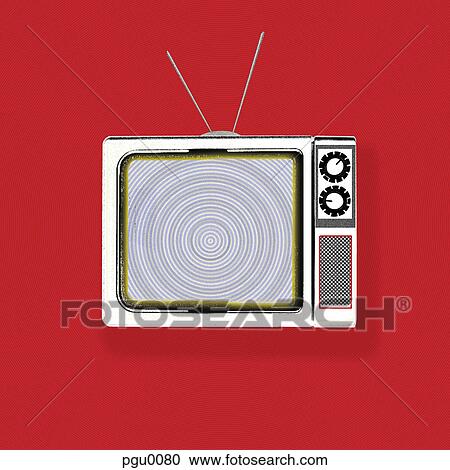 A retro style television View Large Illustration Clipart - A retro style television. Fotosearch