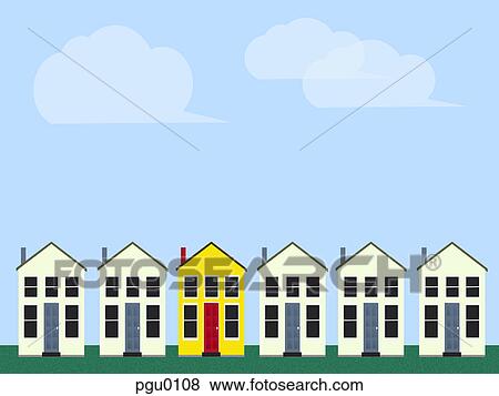 A row of houses View Large Illustration Stock Illustration - A row of houses. Fotosearch