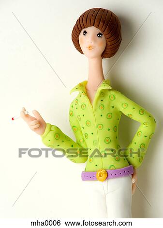 A sculpture of a young woman smoking a cigarette View Large Illustration Stock Illustration - A sculpture of a young woman smoking a cigarette. Fotosearch
