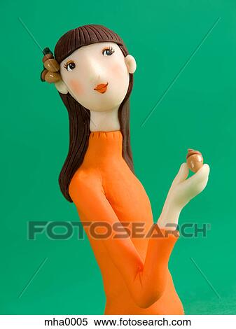 Stock Illustration - A sculpture of a young woman. Fotosearch