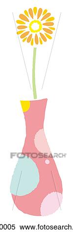 A single flower in a vase View Large Illustration Stock Illustration - A single flower in a vase. Fotosearch