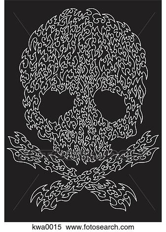 A skull and cross bones View Large Illustration Stock Illustration - A skull and cross bones. Fotosearch